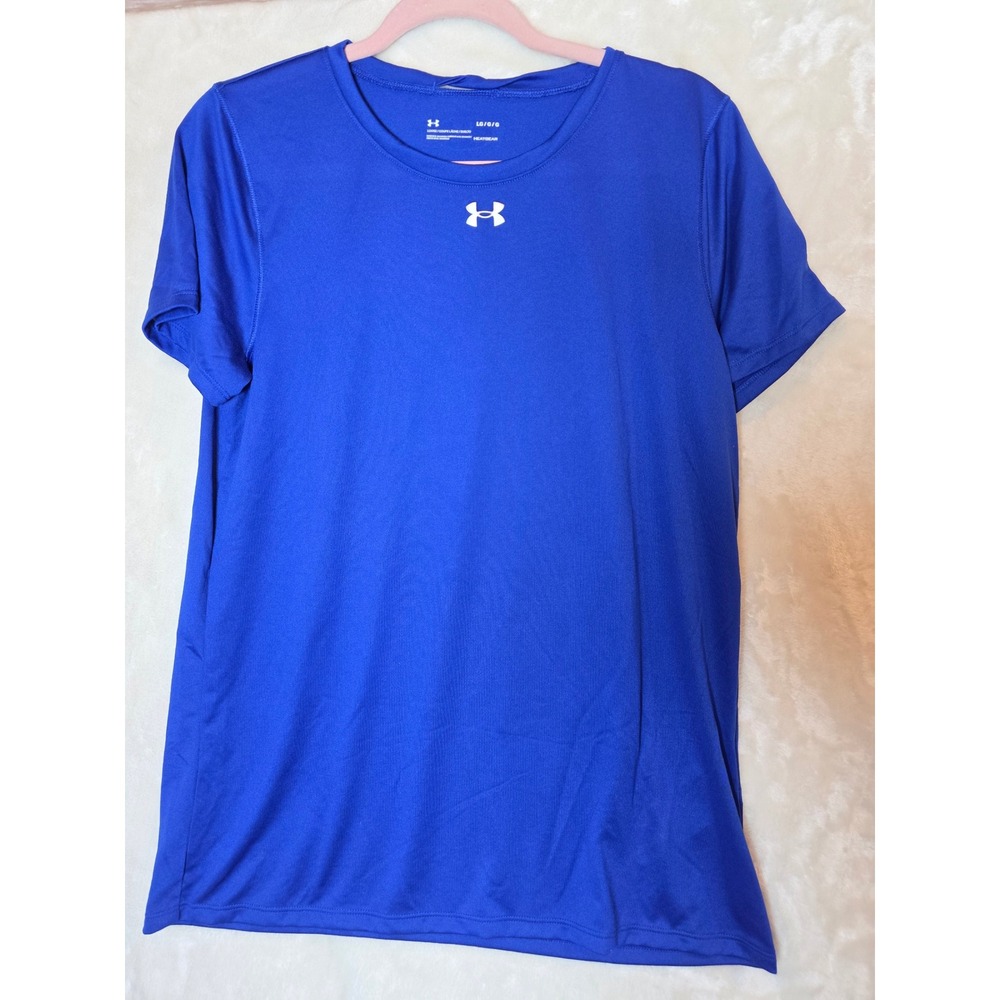 Under Armour HeatGear Womens Large Royal Blue Short Sleeve Athletic‎ T-Shirt